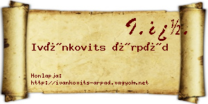 Ivánkovits Árpád névjegykártya