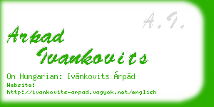 arpad ivankovits business card